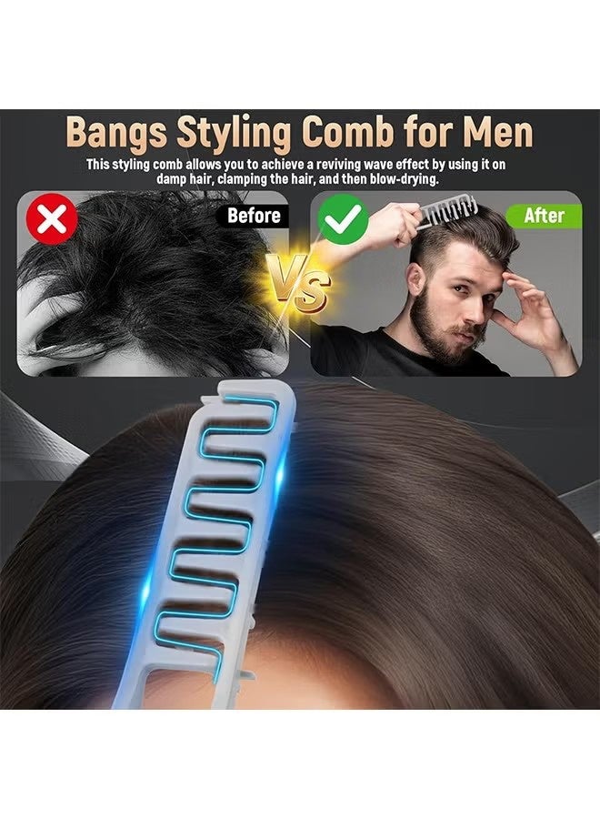 HY 2 Pcs Texture Comb, Wide Tooth Styling Comb, Roots Volume Tool, Men Pompadour Hairstyling Combs, Bangs Seam Grooming Accessory for Woman, for Barber Hairdressing Hair Pick Combs - Image 3